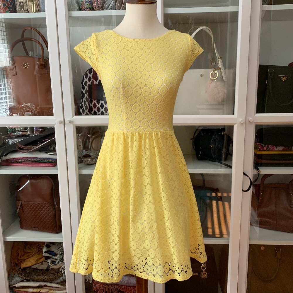 STUNNING Yellow A Line Dress